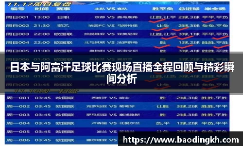 日本与阿富汗足球比赛现场直播全程回顾与精彩瞬间分析